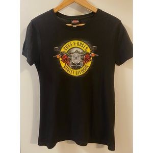 Harley-Davidson + Guns N' Roses  Oakland Dealer  Tee Women's sz L NEW